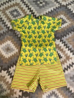 Boys colorsafe swim set with stripes and turtles